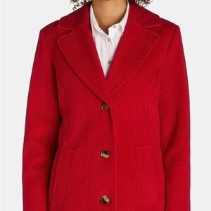 Time and Tru Women's Vibrant Red Boyfriend  Coat L NWT